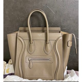 セリーヌ(celine)のセリーヌ ラゲージマイクロ 旧ロゴ スリ グレー ハンドバッグ トートバッグ (ハンドバッグ)