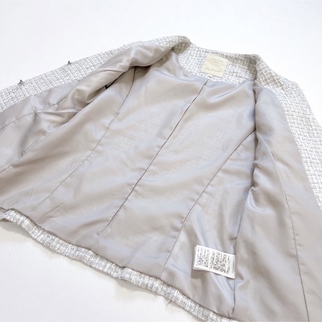 BEAMS(ビームス)のB:MING by BEAMS ツイード ノーカラージャケット レディースのジャケット/アウター(ノーカラージャケット)の商品写真