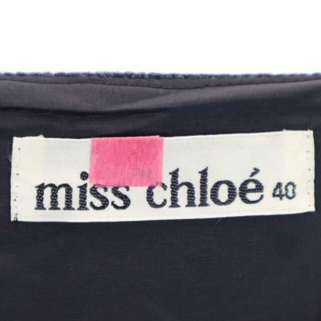 ミスクロエ ウールブレンド ノースリーブ ワンピース 40 グレー系 miss chloe サイドジップ 日本製 レディース   【220909】 7