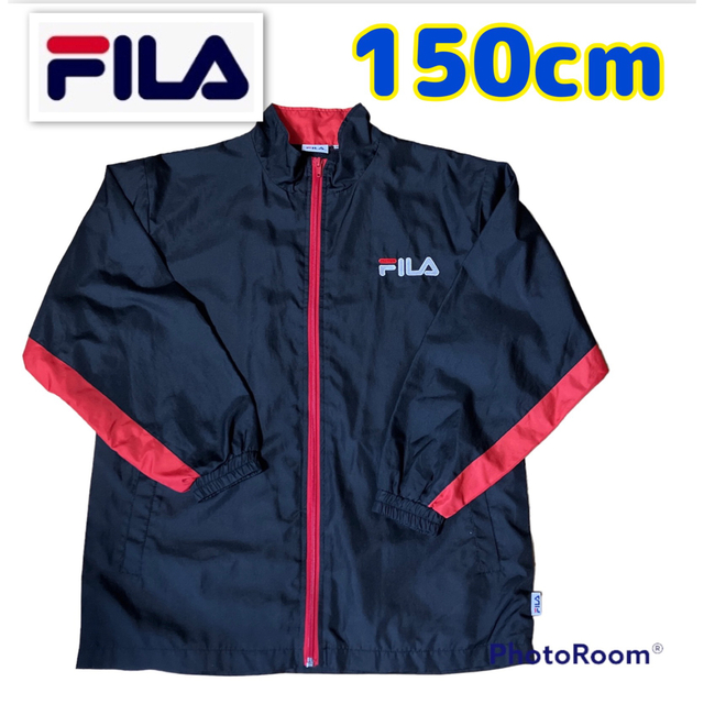 FILA(フィラ)のFILA フィラ ウィンドブレーカー 150cm 黒 ブラック ジャンパー 上着 キッズ/ベビー/マタニティのキッズ服男の子用(90cm~)(ジャケット/上着)の商品写真