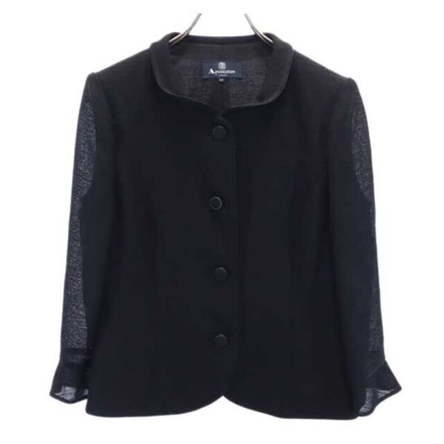 アクアスキュータム 七分袖 ジャケット 11 黒 Aquascutum 日本製 ブラックフォーマル 礼服 レディース  【220910】