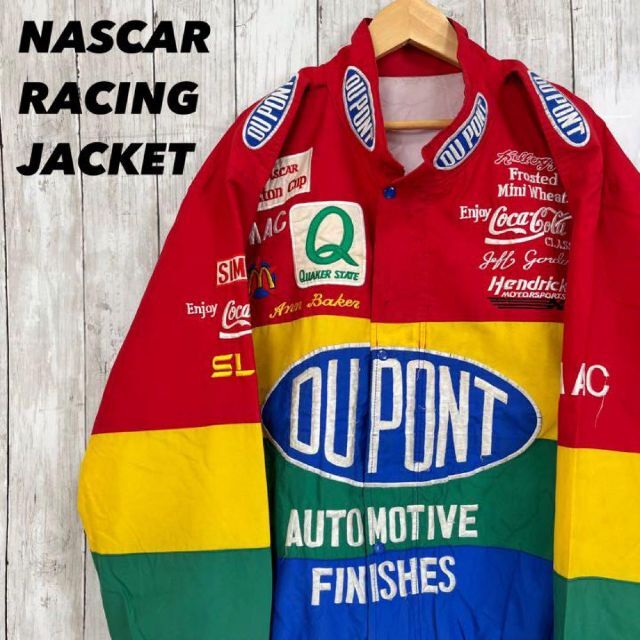 【人気】ヴィンテージ古着NASCAR DUPONT刺繍ロゴ　レーシングジャケット メンズのジャケット/アウター(ブルゾン)の商品写真