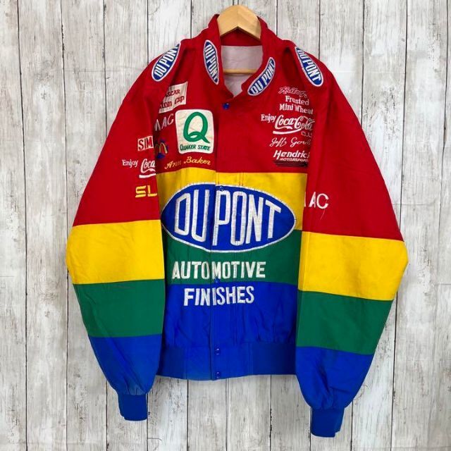 【人気】ヴィンテージ古着NASCAR DUPONT刺繍ロゴ　レーシングジャケット メンズのジャケット/アウター(ブルゾン)の商品写真