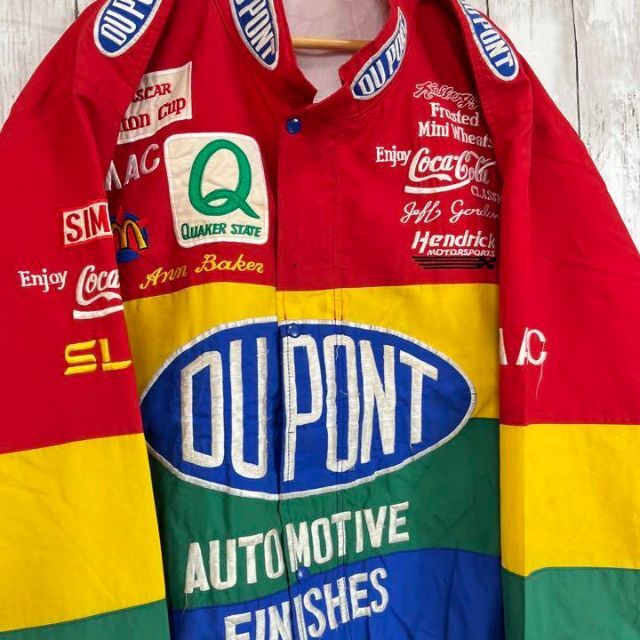 【人気】ヴィンテージ古着NASCAR DUPONT刺繍ロゴ　レーシングジャケット メンズのジャケット/アウター(ブルゾン)の商品写真