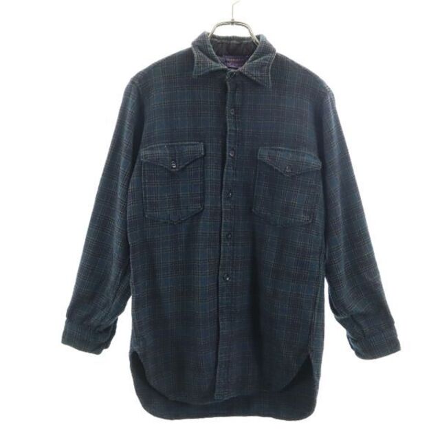 ペンドルトン 50s ヴィンテージ チェック 長袖 シャツ 15 紺 PENDLETON メンズ 【R220919】