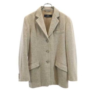 マックスマーラ(Max Mara)のマックスマーラ イタリア製 ツイード柄 テーラードジャケット 42 ベージュ系 MAX MARA レディース  【220910】 【中古】(ロングコート)