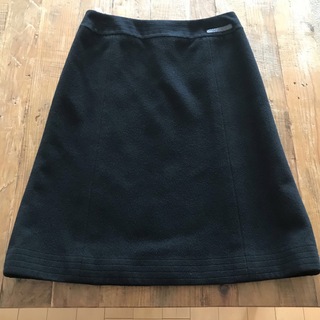 シャネル(CHANEL)のシャネル　ブラックスカート　カシミア100% 台形スカート(ミニスカート)