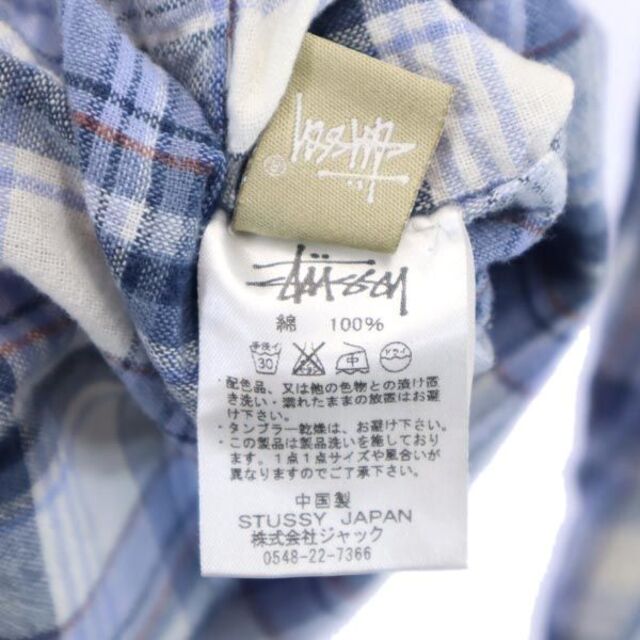 ステューシー チェック 長袖 シャツ S ブルー系 STUSSY メンズ   【220917】 メール便可 9