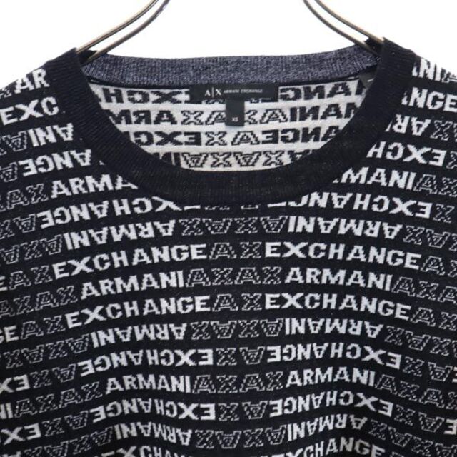 アルマーニエクスチェンジ ロゴ総柄 ニット XS ブラック系 ARMANI EXCHANGE 長袖 セーター レディース   【220917】 2
