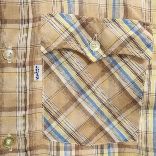 70s USA製 ビンテージ ■ リーバイス チェック 長袖 シャツ ( メンズ