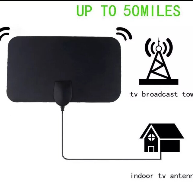 高解像度デジタルTVボックスアンテナ、屋内アンテナブースター スマホ/家電/カメラのテレビ/映像機器(テレビ)の商品写真