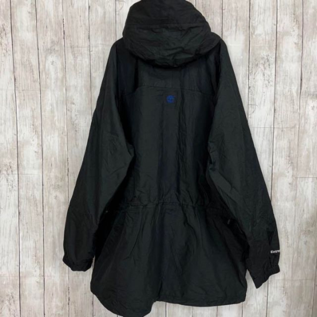 TIMBERLANDティンバーランド 刺繍ロゴマウンテンパーカー 黒 サイズXL-