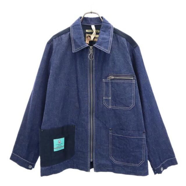 ナイジェルケーボン ライブロ フルジップ デニムジャケット 42 Nigel Cabourn LYBRO カバーオール メンズ   【220913】58cm肩幅