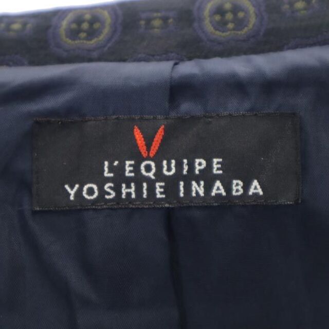 レキップヨシエイナバ テーラードジャケット 38 紺系 L'EQUIPE YOSHIE INABA 日本製 レディース  【220913】