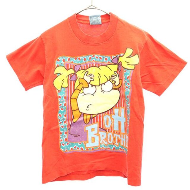 ラグラッツ 90s USA製 アンジェリカピックルズ プリント 半袖 Tシャツ M レッド RUGRATS レディース  220913 メール便可