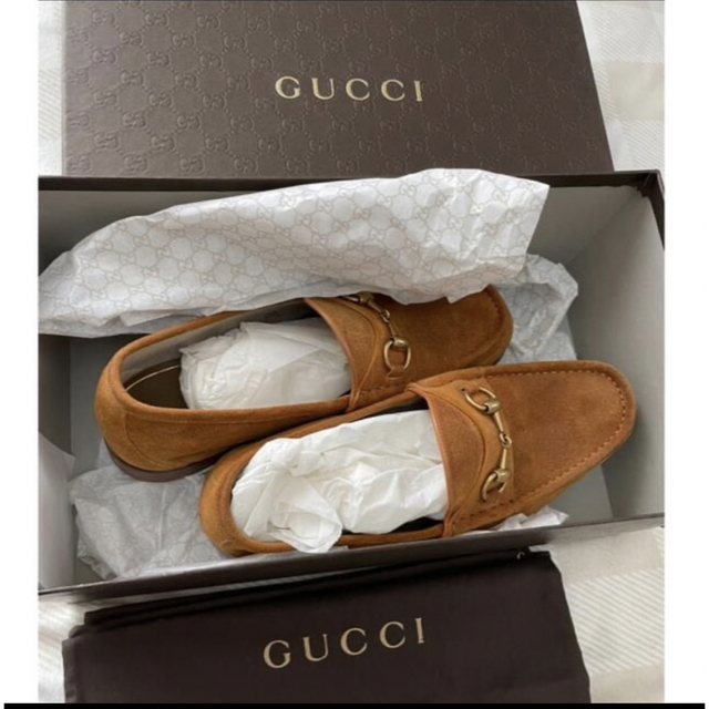 美品 一度着用のみ GUCCI グッチ ローファー レザー シューズ 71/2