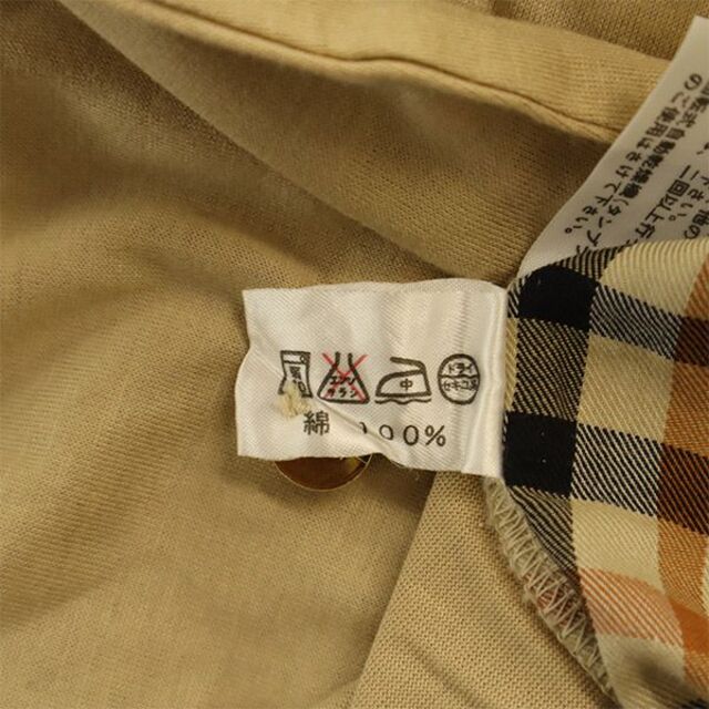 DAKS - ダックス 切替 チェック 長袖 ポロシャツ L ベージュ系 DAKS
