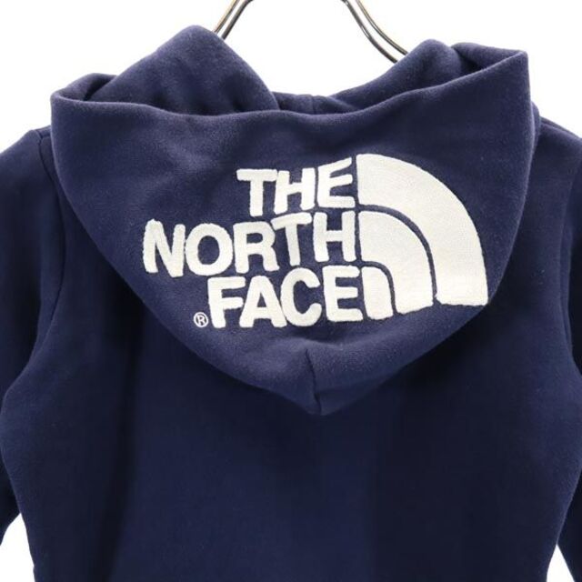 ノースフェイス NTJ11808 ロゴ刺繍 ジップパーカー 130 ネイビー系 THE NORTH FACE 裏起毛 キッズ 【220916】 【中古】