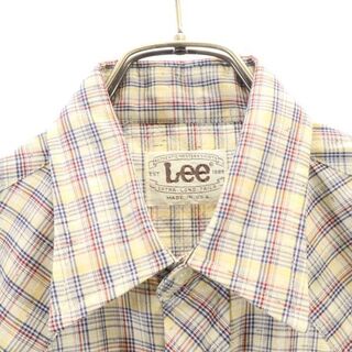 Lee 80s USA製 ウエスタン シャツ  リー ネップヤーン 薄手 長袖 ヴィンテージ ベージュ メンズ 【R220911】