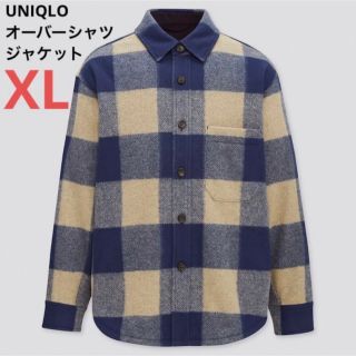 ユニクロ(UNIQLO)のUNIQLO  オーバーシャツジャケット ブルー XL(シャツ)