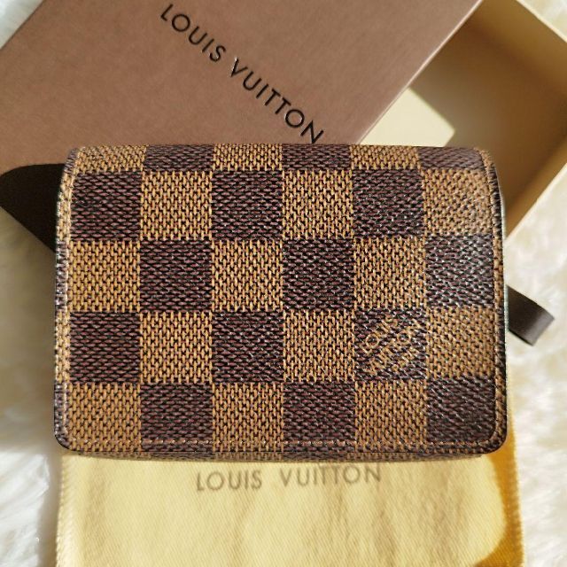 LOUIS VUITTON(ルイヴィトン)の美品✨ルイヴィトン　ダミエ　ヴィジット　名刺入れ　カードケース　茶色　匿名配送 レディースのファッション小物(名刺入れ/定期入れ)の商品写真