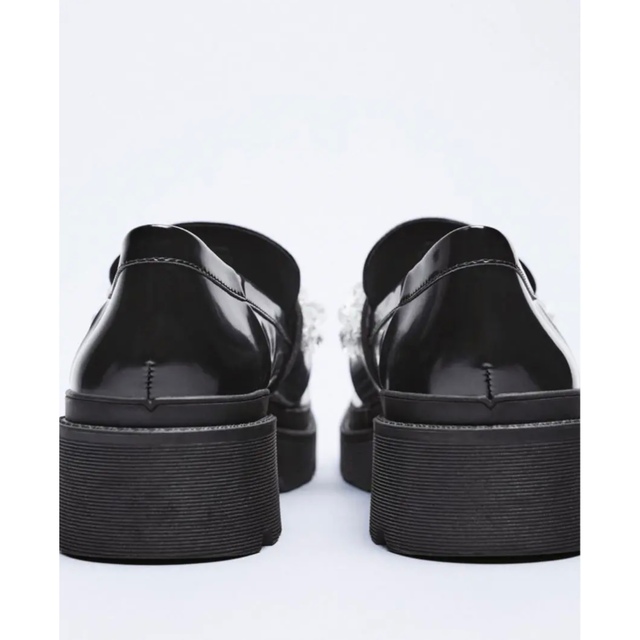 ZARA - ZARA zara ザラ ビーズ ローファー ビジュー 厚底 24.6cm ZARA - ZARA zara ザラ ビーズ ローファー ビジュー 厚底 24.6cm