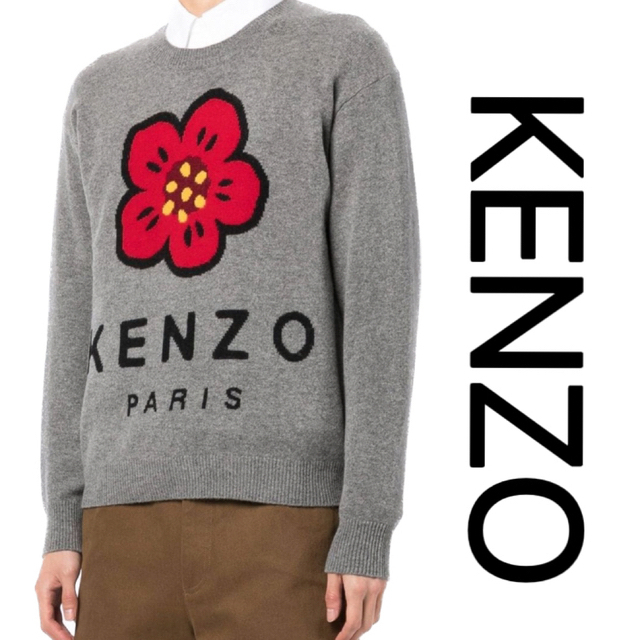 KENZO トレーナー 手縫い 花 フラワー 黒 トップス 冬服