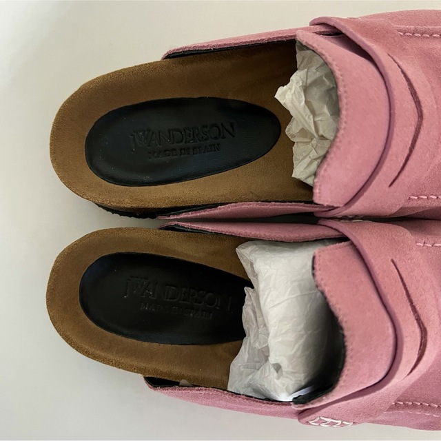 JW Anderson Pink Suede Loafer Mules 3