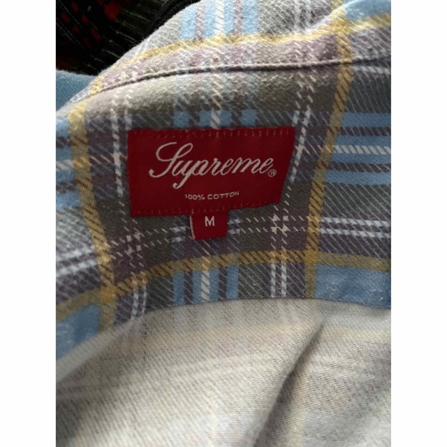 Supreme Printed Plaid Shirt M Light Blue