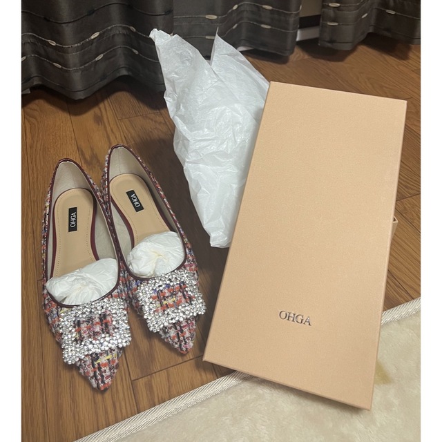 Drawer - 美品 OHGAツィードビジューパンプス 23.5の通販 by ibu712's
