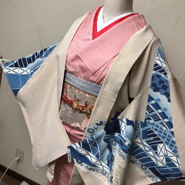 アンティーク変わり羽織 絵羽織 しつけ糸付き未使用品 着物