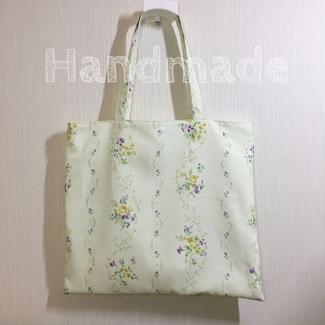 カーテンリメイクトートバッグ(緑)*ハンドメイドの通販 by Marie