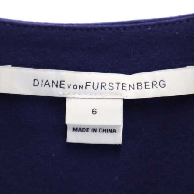 ダイアンフォンファステンバーグ ノースリーブ ワンピース 6 ネイビー×黒 DIANE VON FURSTENBERG レディース  【220908】