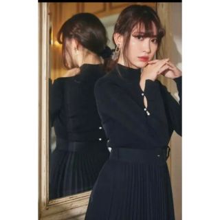 Her lip to Pleated Wool-Blend Long Dress綺麗めワンピース