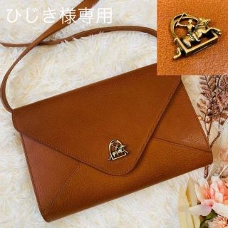 ポロラルフローレン(POLO RALPH LAUREN)の美品✳︎ラルフローレン ショルダーバッグ 馬車金具 シボ革 オールレザー レトロ(ショルダーバッグ)