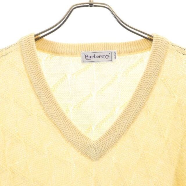 BURBERRY - バーバリー 80-90s セーター M 淡黄色 Burberryｓ メンズ