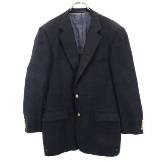 バーバリー(BURBERRY)のバーバリー 三陽商会 ウールブレンド チェック柄 テーラードジャケット 100-90-180 AB7 黒系 BURBERRY LONDON メンズ 【中古】  【220905】(ダッフルコート)