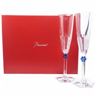 バカラ(Baccarat)のバカラ HARCOURT EVE ブルーボタン シャンパングラス ペア (グラス/カップ)