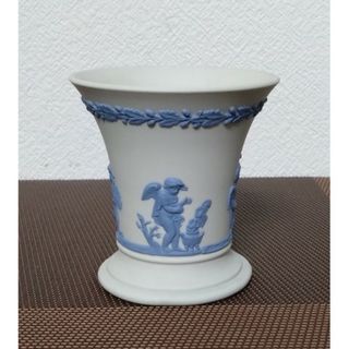 ウェッジウッド(WEDGWOOD)のウェッジウッド・ジャスパーホワイトブルー フラワーベース(花瓶)