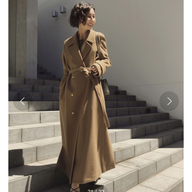 AMERI  BELT FLARE LONG COAT   ロングコート