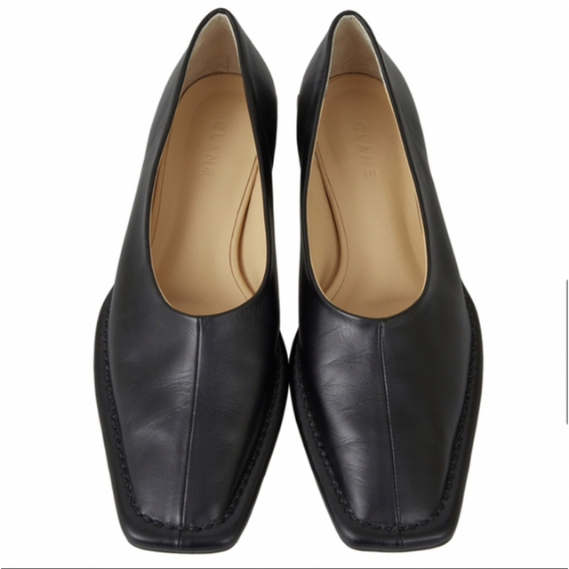 CLANE outstitch square flat shoes38サイズ-