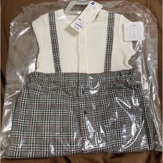 GU - 【新品未使用】GU BABY セパオール (長袖・チェックサロペット