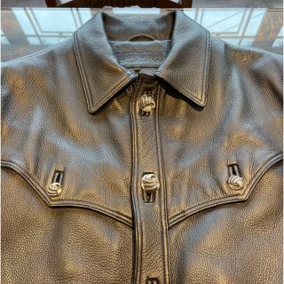 クロムハーツ HUNTING JACKET ハンティングクロウボタンレザージャケット メンズ L