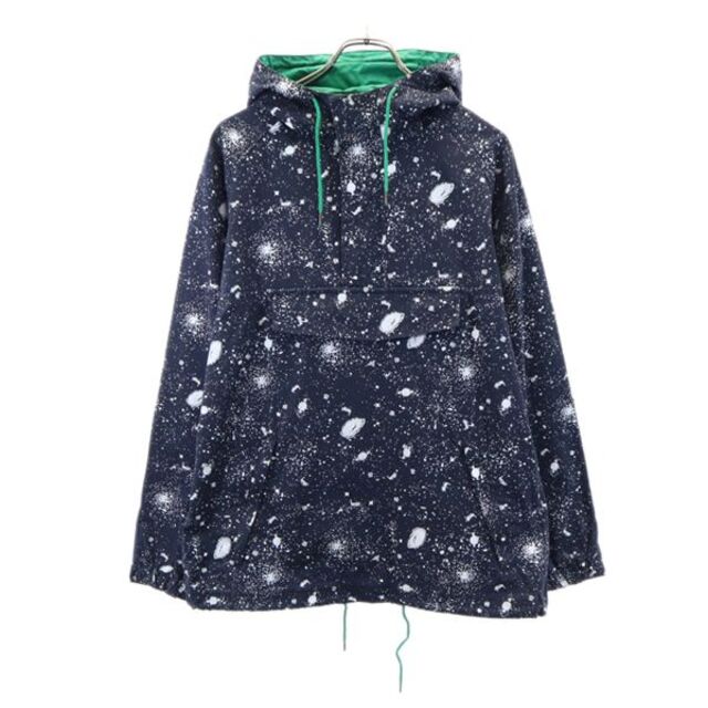ステューシー 総柄 ロゴ アノラックパーカー L ネイビー系 STUSSY