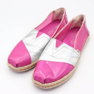 トムス エスパドリーユ アルパルガータ スリッポン フラットシューズ 靴 シルバー レディース 23cmサイズ ピンク TOMS(スリッポン/モカシン)