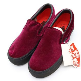 ヴァンズ(VANS)のバンズ スニーカー スリッポン V98THICK OP ベルベット シューズ 厚底 ヴァンズ 靴 レディース 22.5cmサイズ ワインレッド VANS(スニーカー)