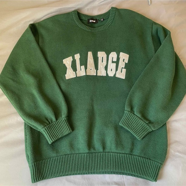 XLARGE COLLEGE LOGO CREWNECK KNIT グリーン値下げ交渉不可