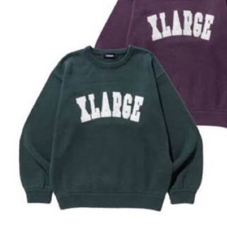 エクストララージ(XLARGE)のXLARGE COLLEGE LOGO CREWNECK KNIT グリーン(ニット/セーター)