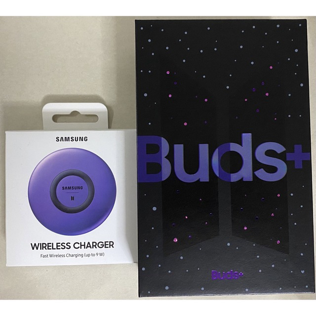 Galaxy(ギャラクシー)のSAMSUNG Galaxy Buds+ SM-R175 BTS Edition スマホ/家電/カメラのオーディオ機器(ヘッドフォン/イヤフォン)の商品写真