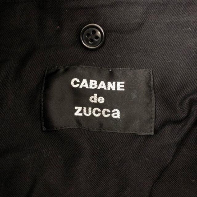 CABANE de ZUCCa(カバンドズッカ)のカバンドズッカ zucca Pコート ショート丈 ウール混 M 黒 ※MZ メンズのジャケット/アウター(ピーコート)の商品写真